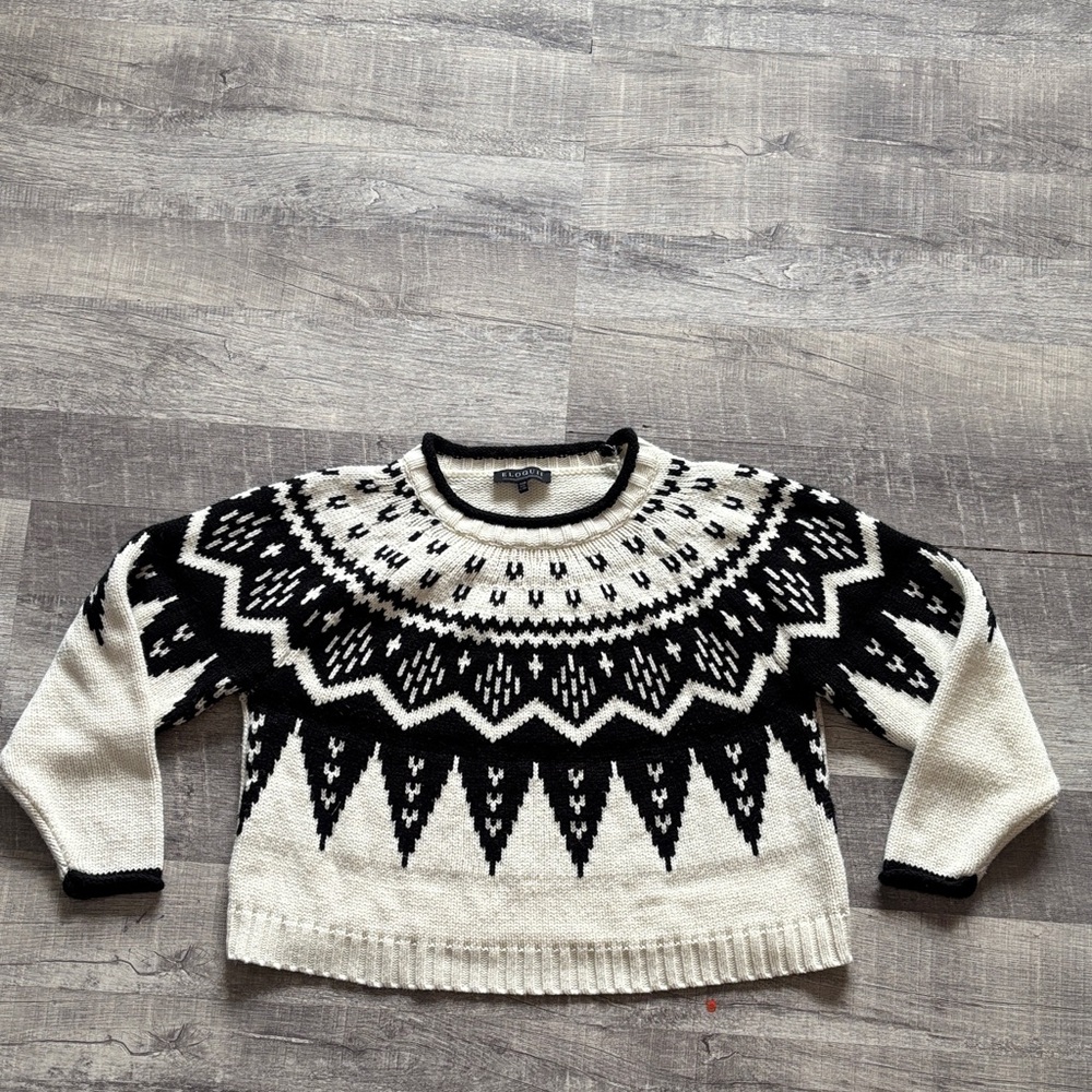 Eloquii Fair Isle Cropped Sweater